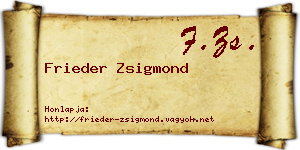 Frieder Zsigmond névjegykártya